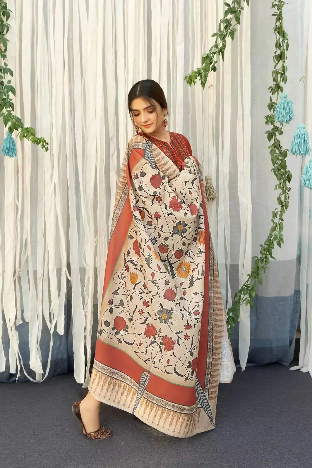 Ayat Suit With Digital Shawl Embroidered 3Pcs